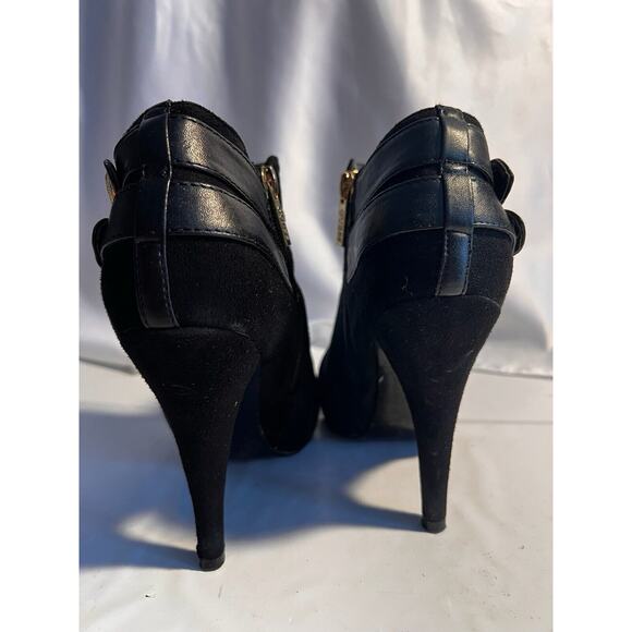 GUESS BOOTIE ANKLE BOOT BLACK SUEDE LEATHER STILETTO HEEL SZ 6 M - Picture 4 of 8